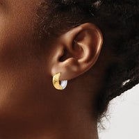 Thumbnail for 14k Two-tone Textured Hoop Earrings