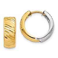 Thumbnail for 14k Two-tone Textured Hoop Earrings