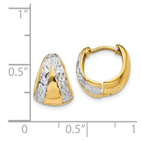 Thumbnail for 14k & Rhodium Polished and Textured Hoop Earrings