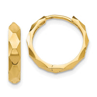 Thumbnail for 14k Diamond-cut Hoop Earrings