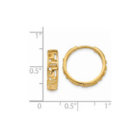 Thumbnail for 14k Greek Key Hinged Hoop Earrings