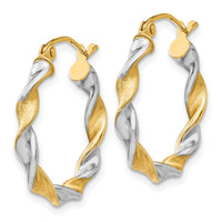 Thumbnail for 14K White Gold & Rhodium 2.0mm Twisted Hoop Earrings