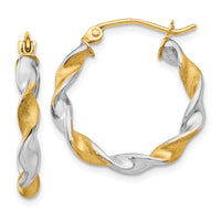 Thumbnail for 14K White Gold & Rhodium 2.0mm Twisted Hoop Earrings