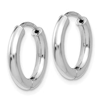 Thumbnail for 14K White Gold Polished Hollow Hinged Hoop Earrings