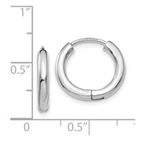 Thumbnail for 14K White Gold Polished Hollow Hinged Hoop Earrings