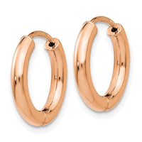 Thumbnail for 14K Rose Gold Polished Hollow Hinged Hoop Earrings