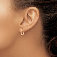 Thumbnail for 14K Rose Gold Polished Hollow Hinged Hoop Earrings