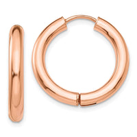Thumbnail for 14k Rose Gold Hinged Hoop Earrings