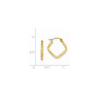 Thumbnail for 14K Diamond Cut Squared Hoop Earrings