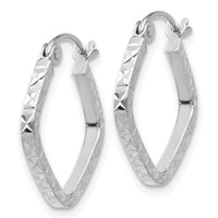 Thumbnail for 14K White Gold Diamond Cut Squared Hoop Earrings