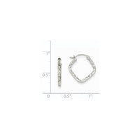 Thumbnail for 14K White Gold Diamond Cut Squared Hoop Earrings