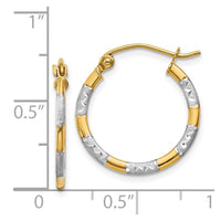 Thumbnail for 14K w/White Rhodium Diamond Cut Hoop Earrings