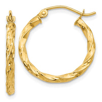Thumbnail for 14K Twist Hollow Hoop Earrings