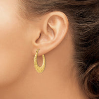 Thumbnail for 14K Laser Cut Patterned Hoop Earrings