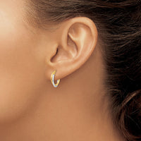 Thumbnail for 14k Two-tone Polished Hollow Hoop Earrings