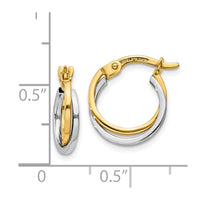 Thumbnail for 14k Two-tone Polished Hollow Hoop Earrings