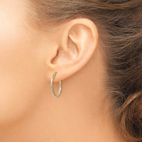 Thumbnail for 14K & Rhodium Hollow Twisted Hoop Earrings