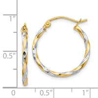 Thumbnail for 14K & Rhodium Hollow Twisted Hoop Earrings