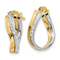 Thumbnail for 14k Two-tone Polished Hoop Earrings