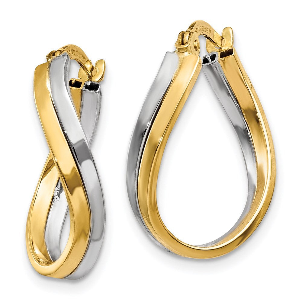 14k Two-tone Polished Hoop Earrings