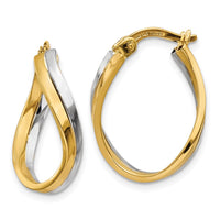 Thumbnail for 14k Two-tone Polished Hoop Earrings