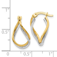 Thumbnail for 14k Two-tone Twisted Hoop Earrings
