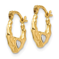 Thumbnail for 14K & Rhodium Heart Hollow Hoop Earrings