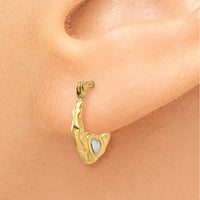 Thumbnail for 14K & Rhodium Heart Hollow Hoop Earrings