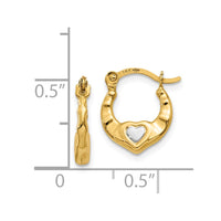 Thumbnail for 14K & Rhodium Heart Hollow Hoop Earrings