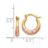 Thumbnail for 14K & White and Rose Rhodium Flower Hoop Earrings