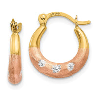 Thumbnail for 14K & White and Rose Rhodium Flower Hoop Earrings