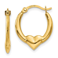 Thumbnail for 14K Heart Hoop Earrings