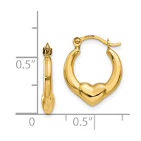 Thumbnail for 14K Hollow Heart Hoop Earrings