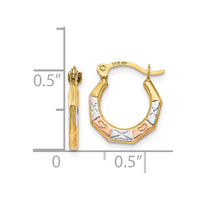 Thumbnail for 14K & White and Rose Rhodium Hoop Earrings