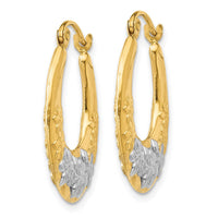Thumbnail for 14K & Rhodium Hollow Flowers Hoop Earrings