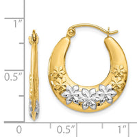 Thumbnail for 14K & Rhodium Hollow Flowers Hoop Earrings