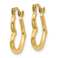 Thumbnail for 14K Heart Shaped Hollow Hoop Earrings