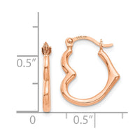 Thumbnail for 14K Heart Shaped Hollow Hoop Earrings