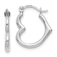 Thumbnail for 14K Heart Shaped Hollow Hoop Earrings