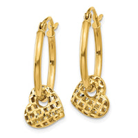 Thumbnail for 14K Moveable Heart Hoop Earrings