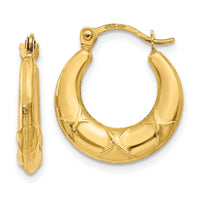 Thumbnail for 14K Hollow X Hoop Earrings