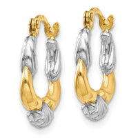 Thumbnail for 14K & Rhodium Hollow Scalloped Hoop Earrings