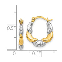 Thumbnail for 14K & Rhodium Hollow Scalloped Hoop Earrings