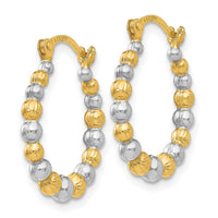 Thumbnail for 14K & Rhodium Beaded Hoop Earrings