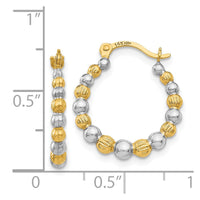 Thumbnail for 14K & Rhodium Beaded Hoop Earrings
