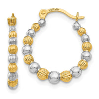 Thumbnail for 14K & Rhodium Beaded Hoop Earrings