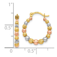 Thumbnail for 14K & White and Rose Rhodium Beaded Hoop Earrings