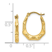 Thumbnail for 14K Hollow Oval Hoop Earrings