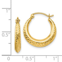 Thumbnail for 14K Textured Hollow Hoop Earrings