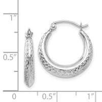 Thumbnail for 14K White Gold Textured Hollow Hoop Earrings